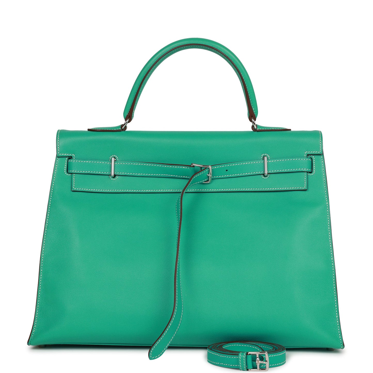 Hermes Kelly 35 Flat Lagoon Swift Palladium Hardware