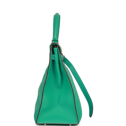Hermes Kelly 35 Flat Lagoon Swift Palladium Hardware