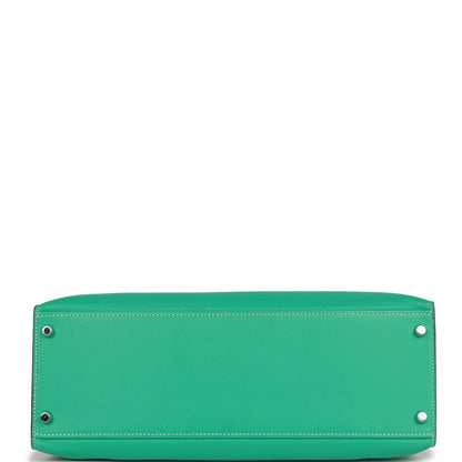 Hermes Kelly 35 Flat Lagoon Swift Palladium Hardware