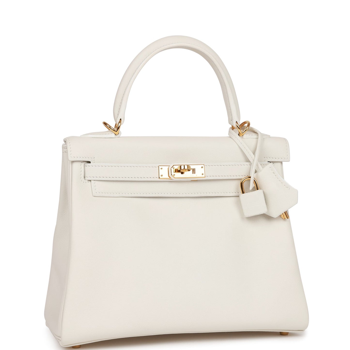 Hermes Kelly 25 Retourne White Swift Gold Hardware