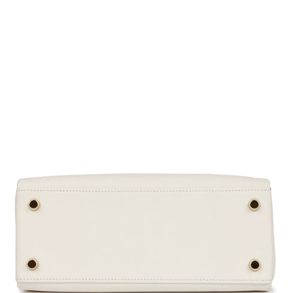 Hermes Kelly 25 Retourne White Swift Gold Hardware