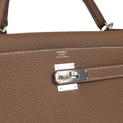 Hermes Kelly 32 Retourne Etoupe Togo Palladium Hardware