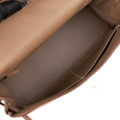 Hermes Kelly 32 Retourne Etoupe Togo Palladium Hardware