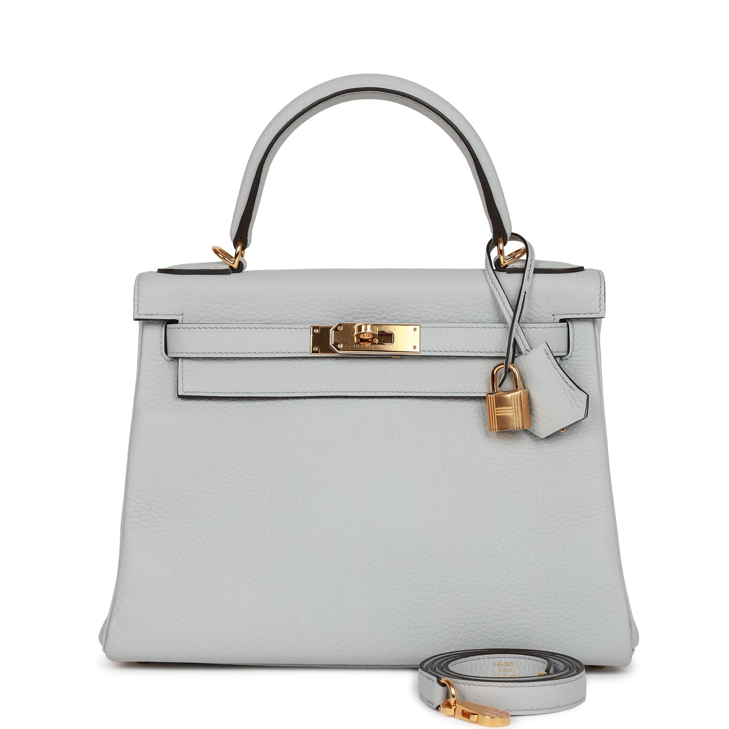 Hermes Kelly 28 Retourne Bleu Pale Clemence Gold Hardware