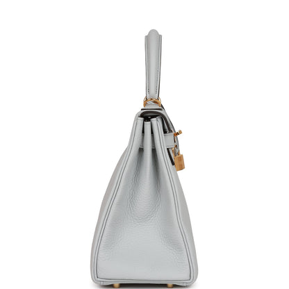 Hermes Kelly 28 Retourne Bleu Pale Clemence Gold Hardware
