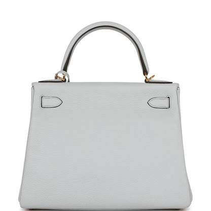 Hermes Kelly 28 Retourne Bleu Pale Clemence Gold Hardware