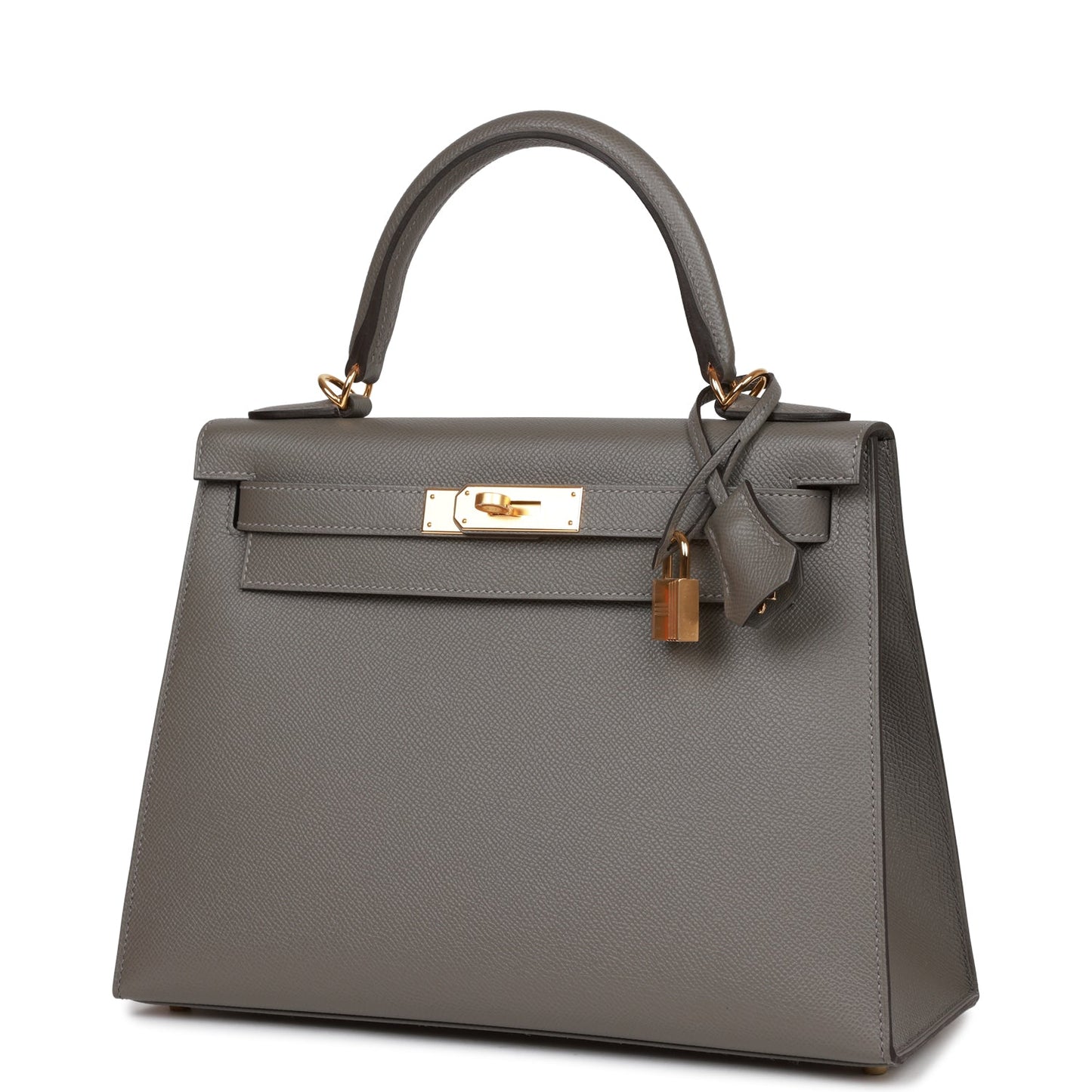 Hermes Kelly 28 Sellier Gris Meyer Epsom Gold Hardware
