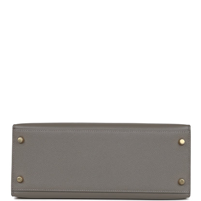 Hermes Kelly 28 Sellier Gris Meyer Epsom Gold Hardware