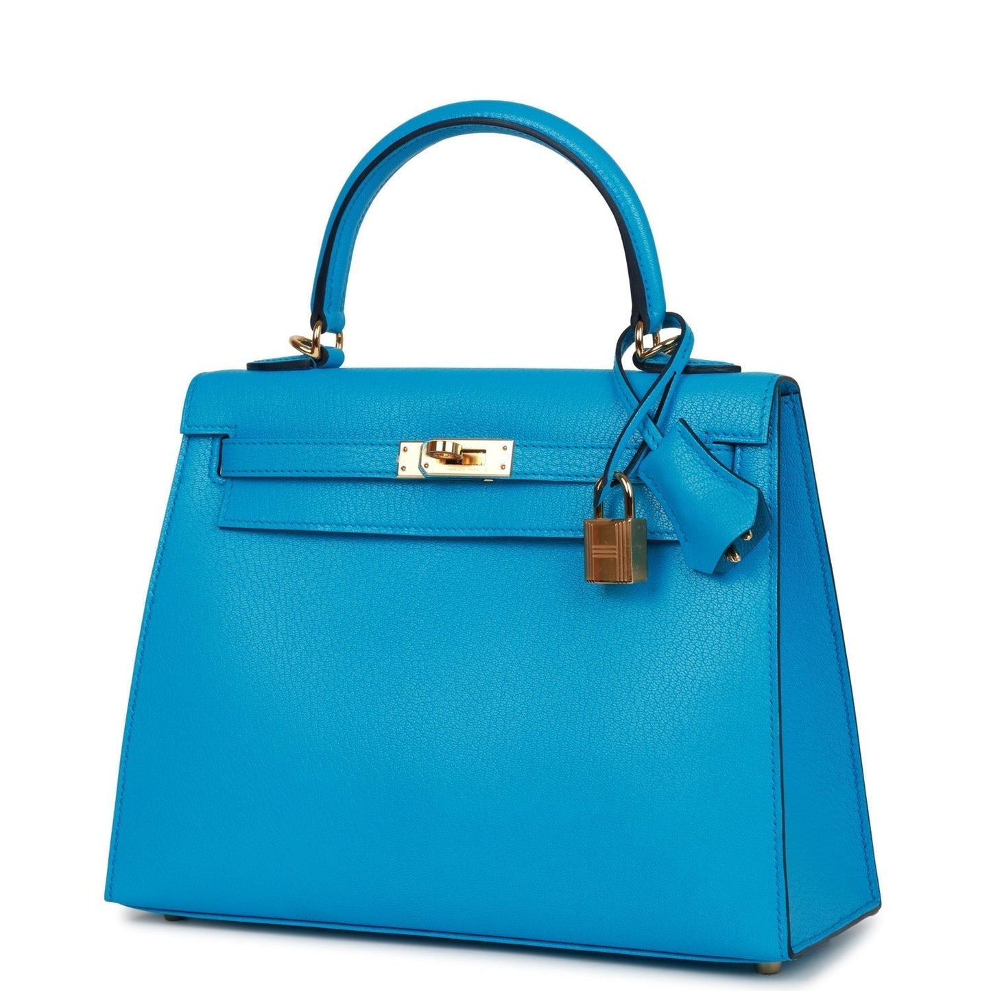 Hermes Kelly 25 Sellier Bleu Frida Chevre Gold Hardware
