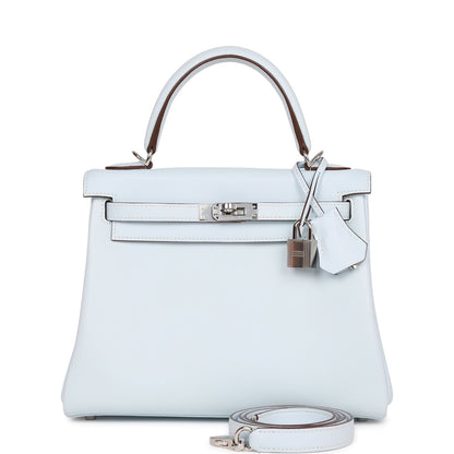 Hermes Kelly 25 Retourne Bleu Brume Swift Palladium Hardware