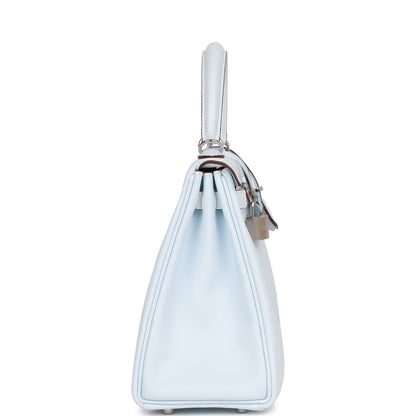 Hermes Kelly 25 Retourne Bleu Brume Swift Palladium Hardware