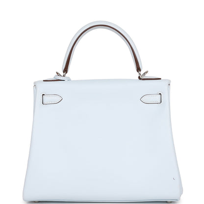 Hermes Kelly 25 Retourne Bleu Brume Swift Palladium Hardware