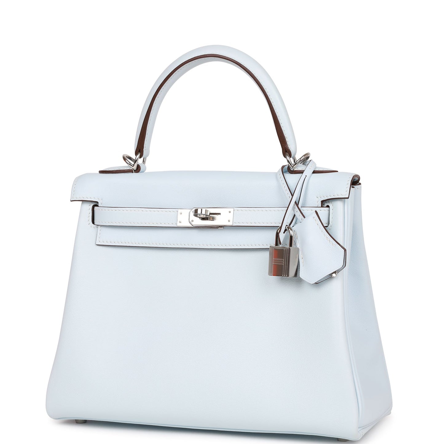 Hermes Kelly 25 Retourne Bleu Brume Swift Palladium Hardware