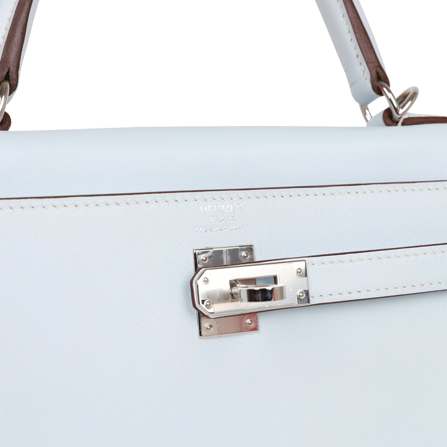 Hermes Kelly 25 Retourne Bleu Brume Swift Palladium Hardware