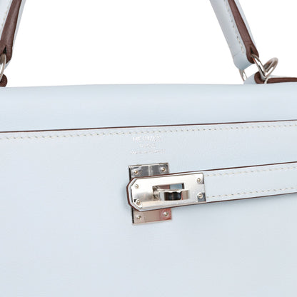 Hermes Kelly 25 Retourne Bleu Brume Swift Palladium Hardware