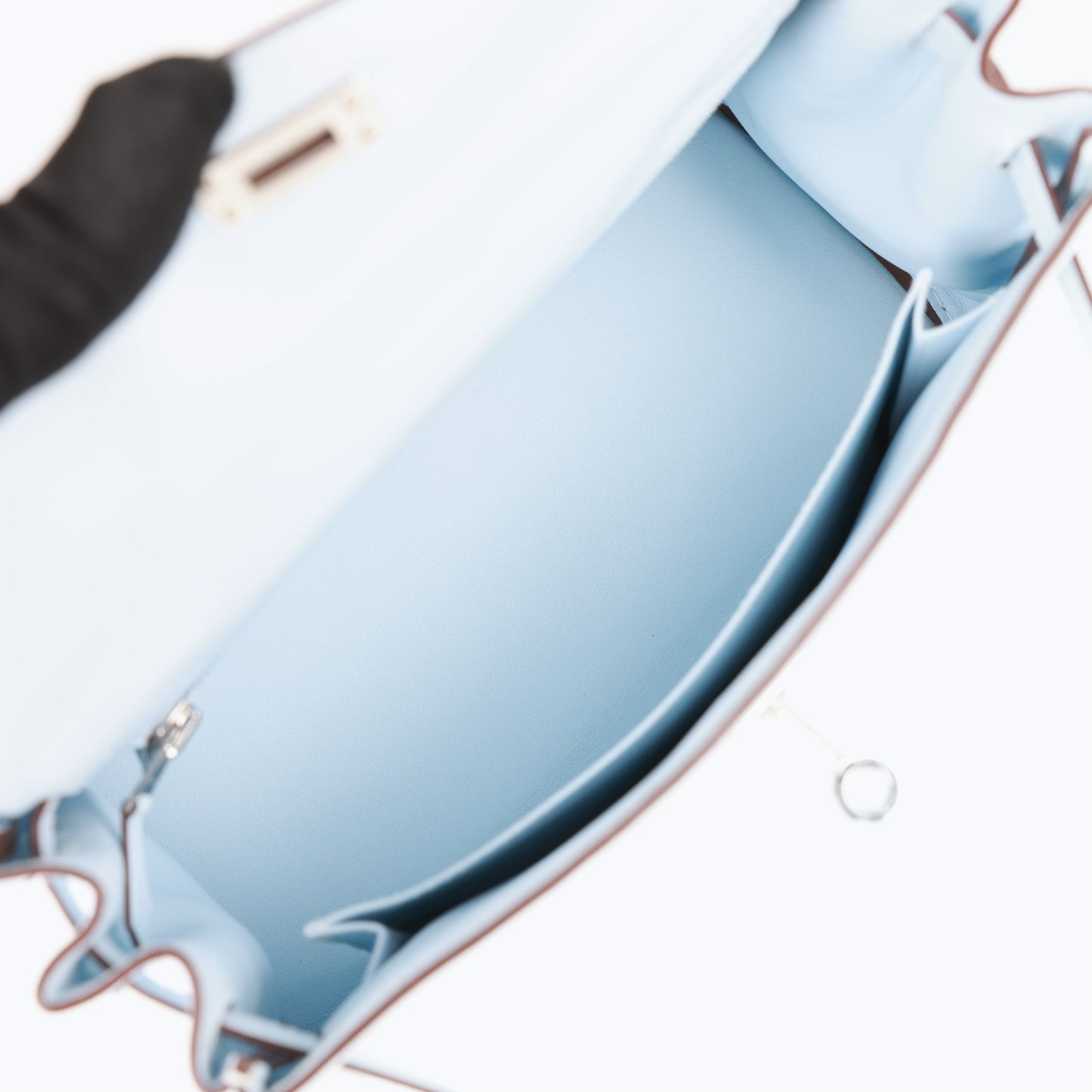 Hermes Kelly 25 Retourne Bleu Brume Swift Palladium Hardware