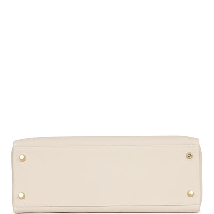 Hermes Kelly 32 Retourne Craie Togo Gold Hardware