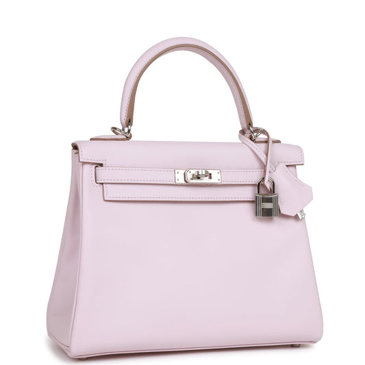 Hermes Kelly 25 Retourne Mauve Pale Swift Palladium Hardware