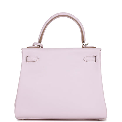 Hermes Kelly 25 Retourne Mauve Pale Swift Palladium Hardware