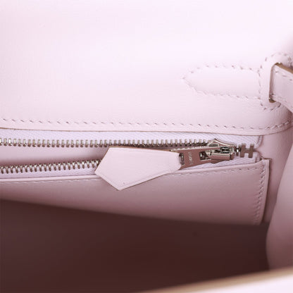Hermes Kelly 25 Retourne Mauve Pale Swift Palladium Hardware