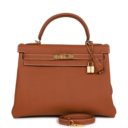 Hermes Kelly 32 Retourne Gold Togo Gold Hardware