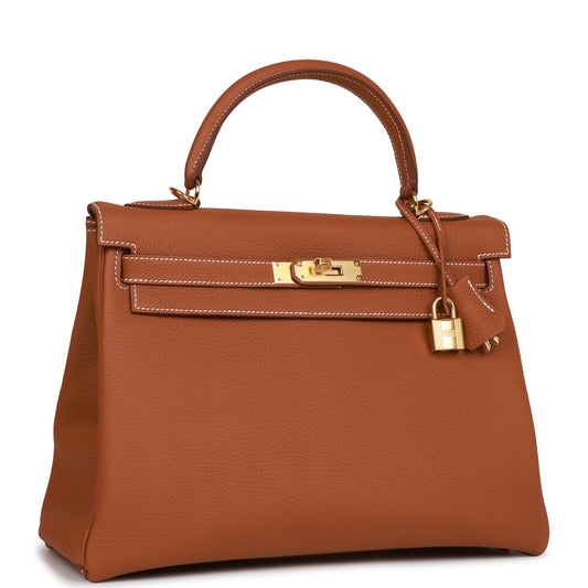 Hermes Kelly 32 Retourne Gold Togo Gold Hardware