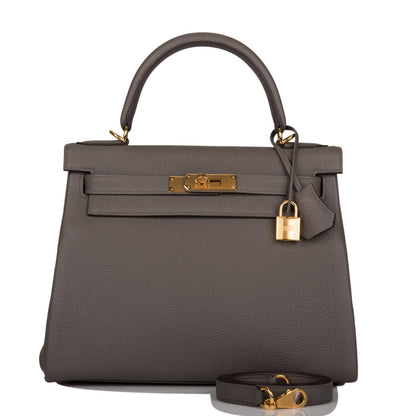 Hermes Kelly 28 Retourne Etain Togo Gold Hardware