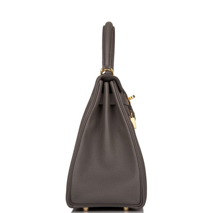 Hermes Kelly 28 Retourne Etain Togo Gold Hardware