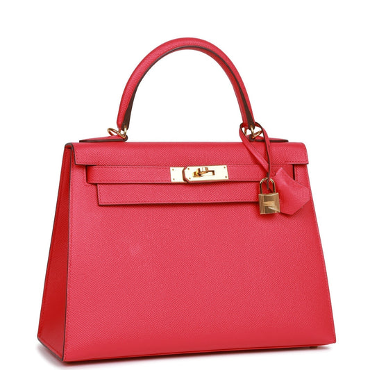 Hermes Kelly 28 Sellier Rose Extreme Epsom Gold Hardware
