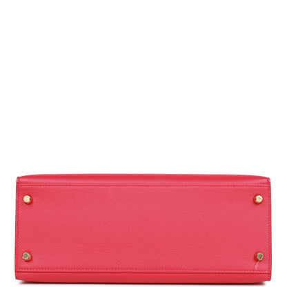 Hermes Kelly 28 Sellier Rose Extreme Epsom Gold Hardware