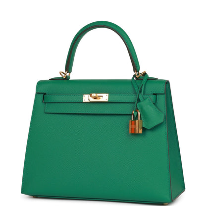 Hermes Kelly 25 Sellier Vert Vertigo Epsom Gold Hardware