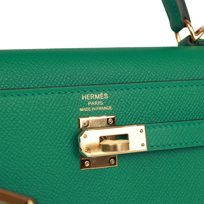 Hermes Kelly 25 Sellier Vert Vertigo Epsom Gold Hardware