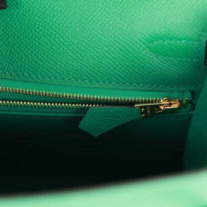 Hermes Kelly 25 Sellier Vert Vertigo Epsom Gold Hardware