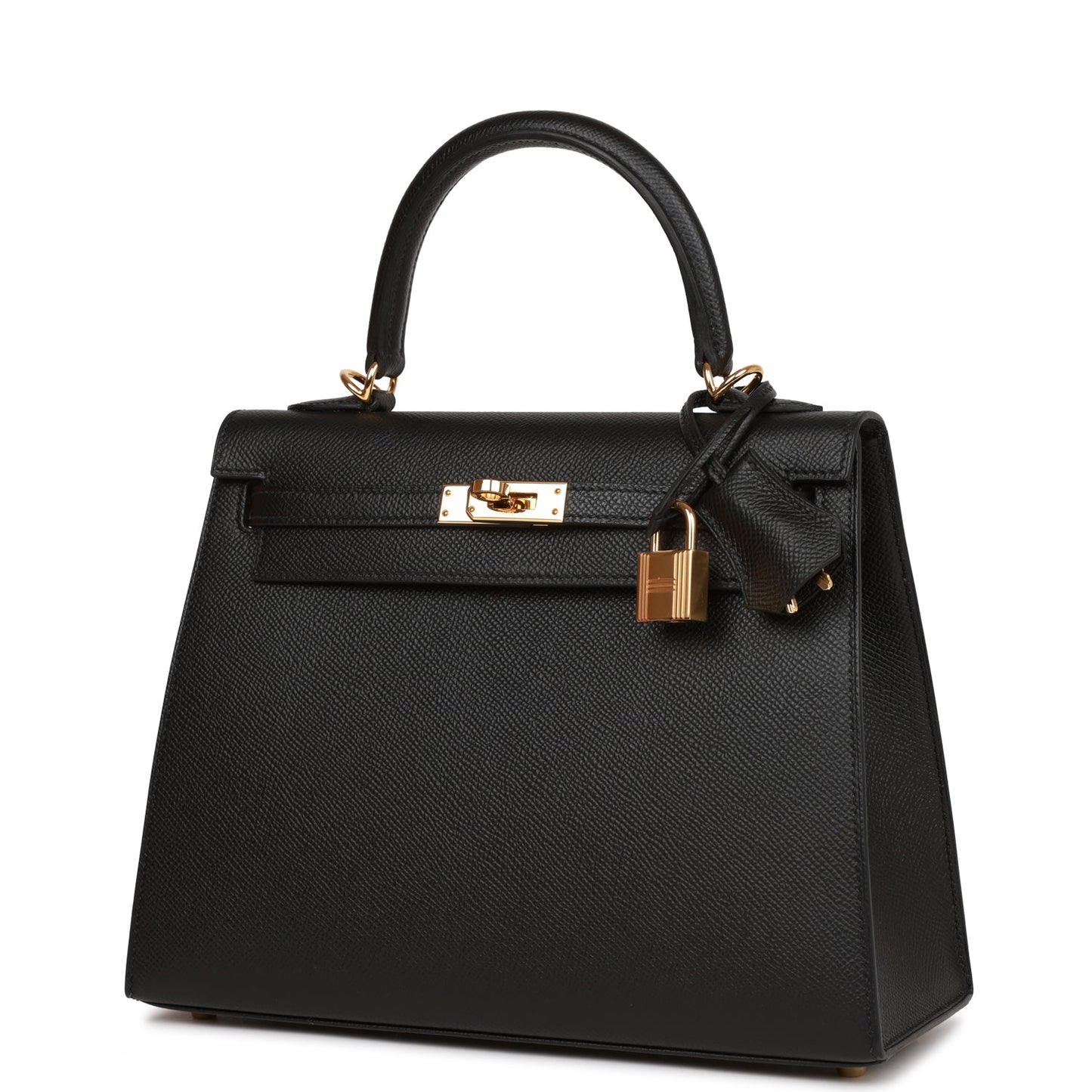 Hermes Kelly 25 Sellier Black Epsom  Gold Hardware