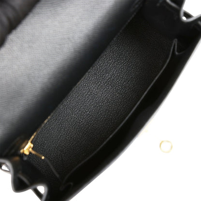 Hermes Kelly 25 Sellier Black Epsom  Gold Hardware
