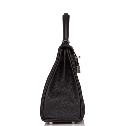 Hermes Kelly 25 Retourne Black Togo Palladium Hardware