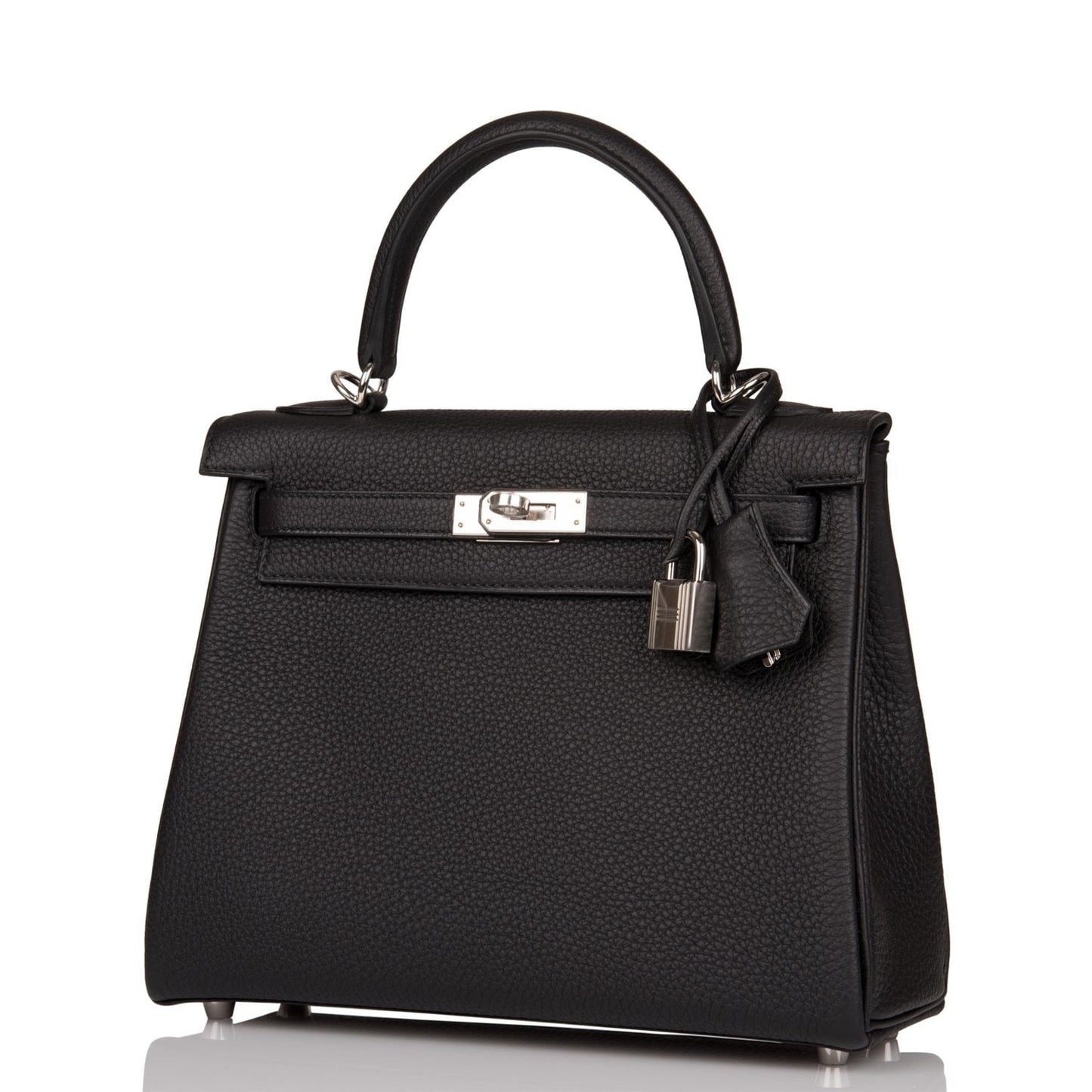 Hermes Kelly 25 Retourne Black Togo Palladium Hardware
