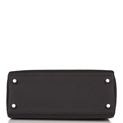Hermes Kelly 25 Retourne Black Togo Palladium Hardware
