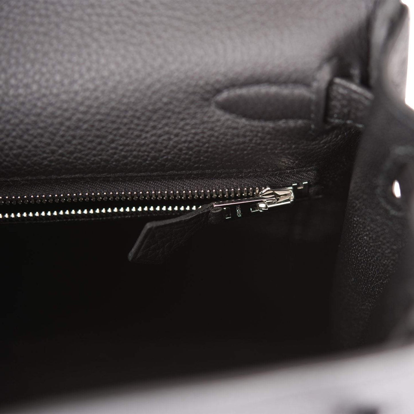 Hermes Kelly 25 Retourne Black Togo Palladium Hardware