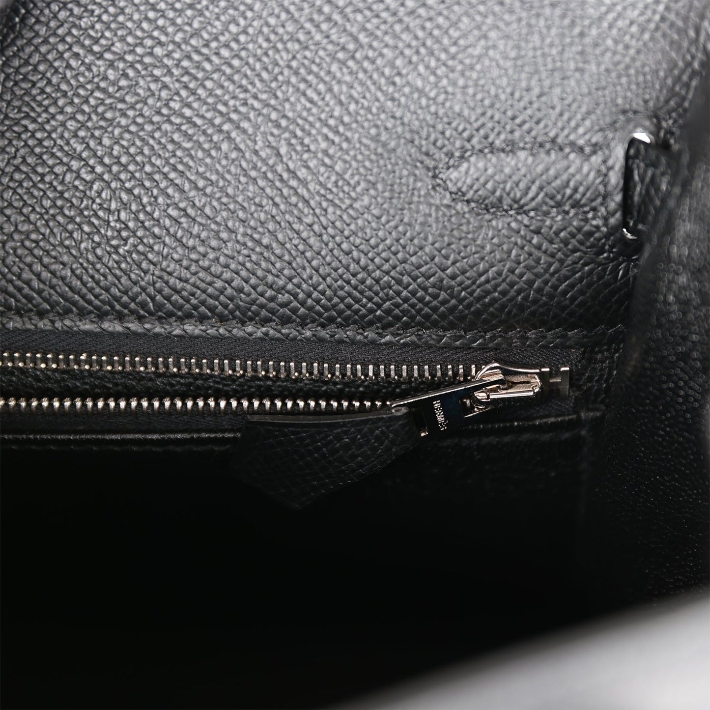 Hermes Kelly 25 Sellier Black Epsom Palladium Hardware