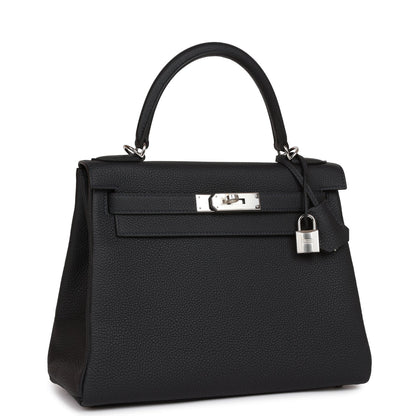 Hermes Kelly 28 Retourne Caban Togo Palladium Hardware
