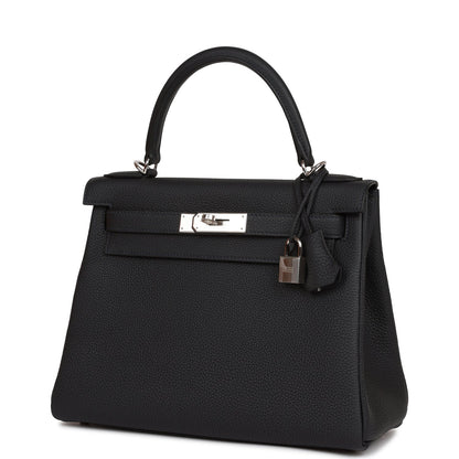 Hermes Kelly 28 Retourne Caban Togo Palladium Hardware
