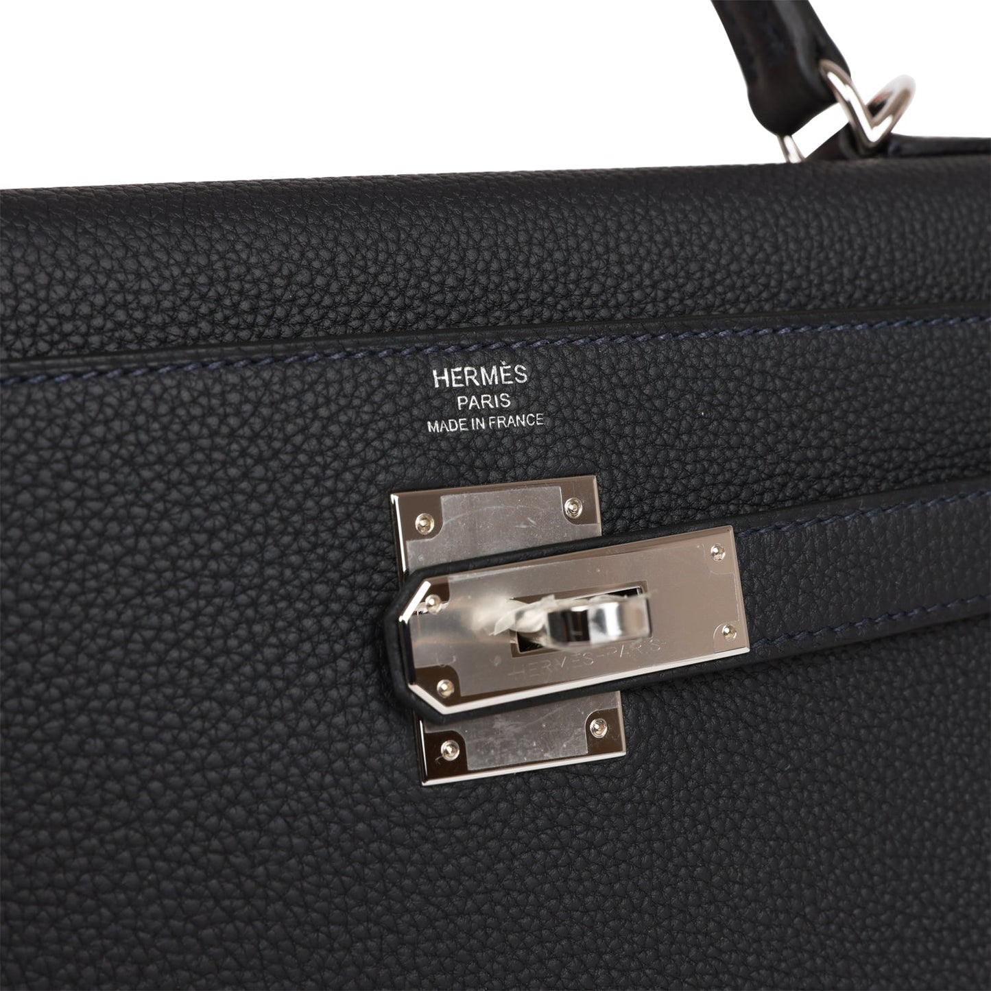 Hermes Kelly 28 Retourne Caban Togo Palladium Hardware