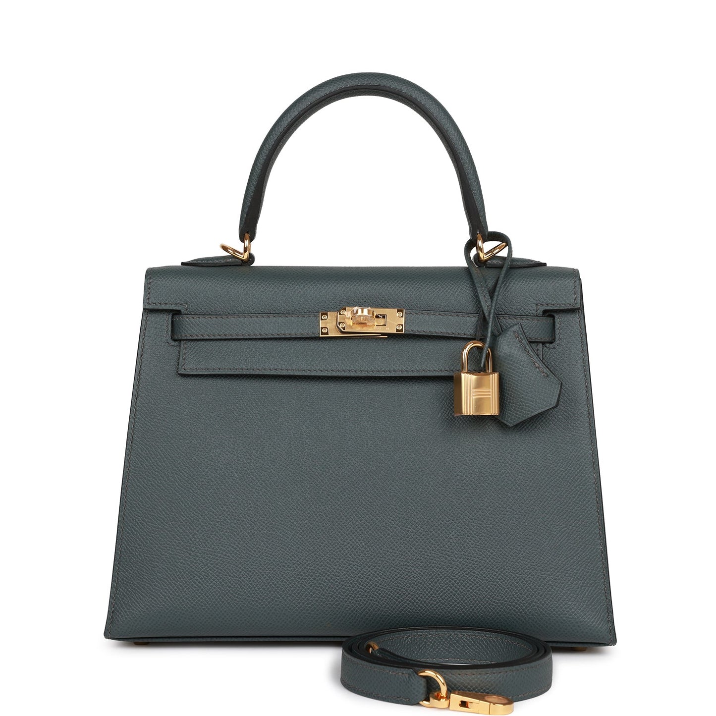 Hermes Kelly 25 Sellier Bleu Orage Epsom Gold Hardware