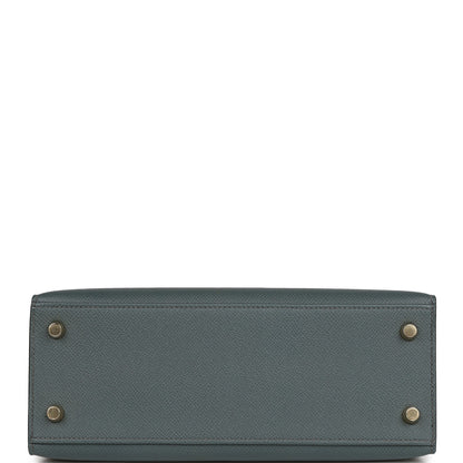 Hermes Kelly 25 Sellier Bleu Orage Epsom Gold Hardware