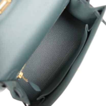 Hermes Kelly 25 Sellier Bleu Orage Epsom Gold Hardware