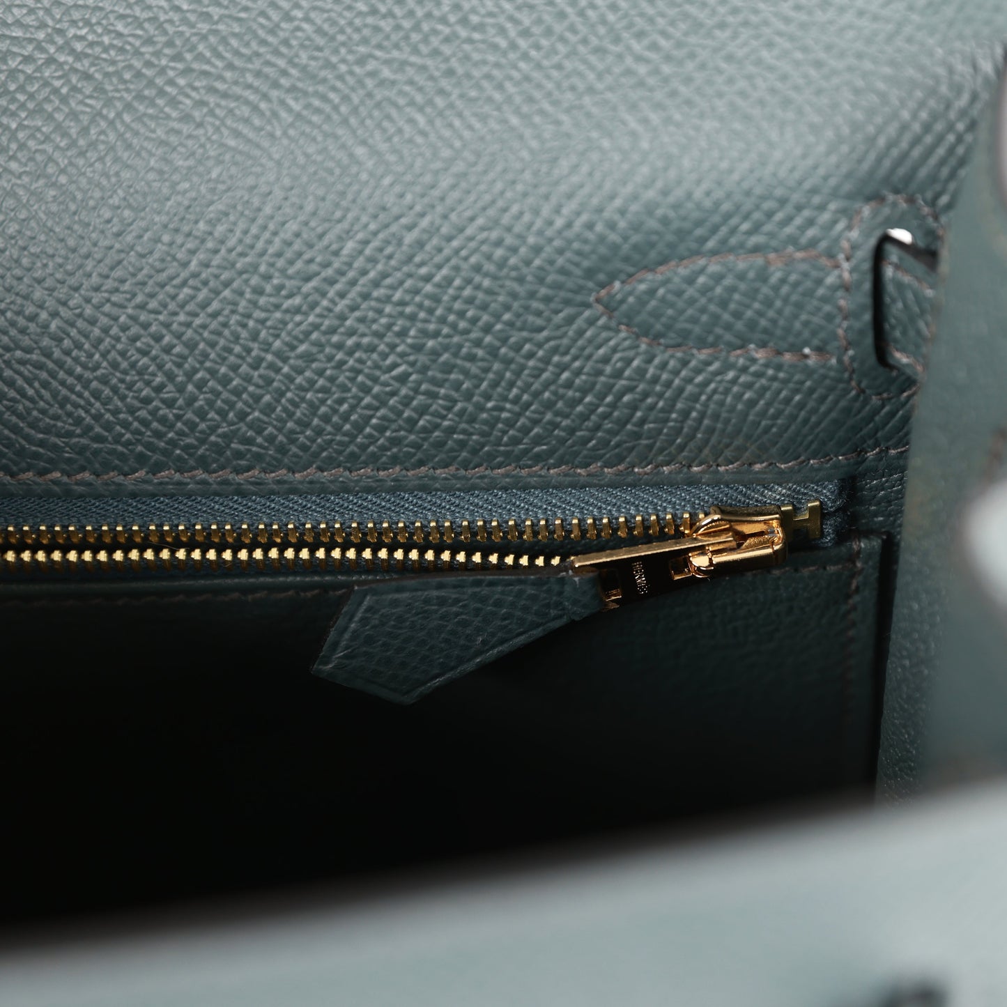 Hermes Kelly 25 Sellier Bleu Orage Epsom Gold Hardware
