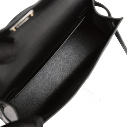 Hermes Kelly 20  Sellier Black Epsom Palladium Hardware