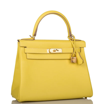 Hermes Kelly 28 Retourne Lime Evercolor Gold Hardware