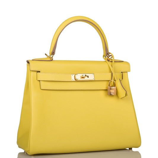 Hermes Kelly 28 Retourne Lime Evercolor Gold Hardware